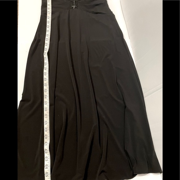 NWT Spencer Jeremy Stretch Black Long Classic Dress w/ Beaded detail size 4 - Picture 6 of 10